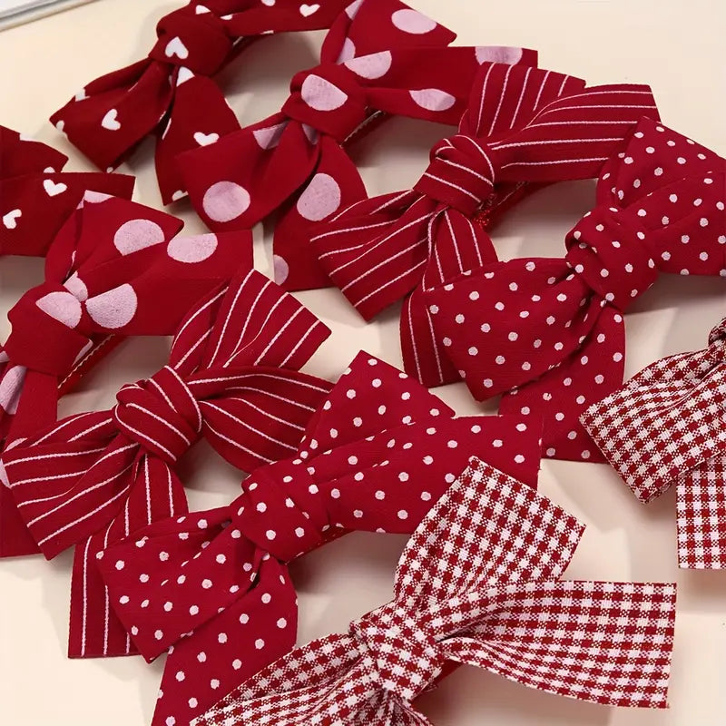 Red ribbon bows