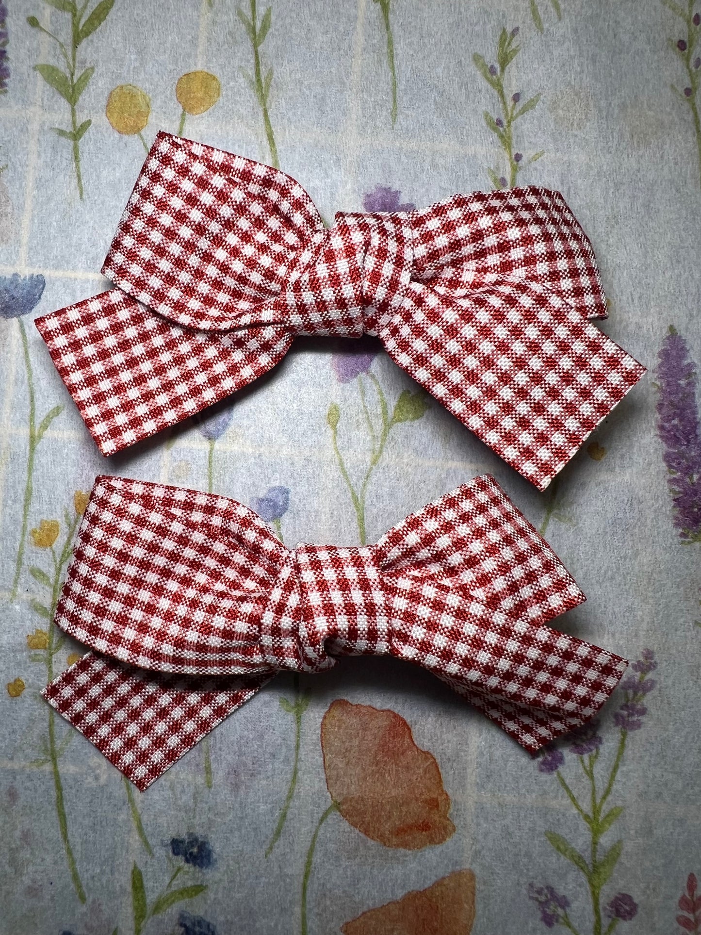 Red ribbon bows