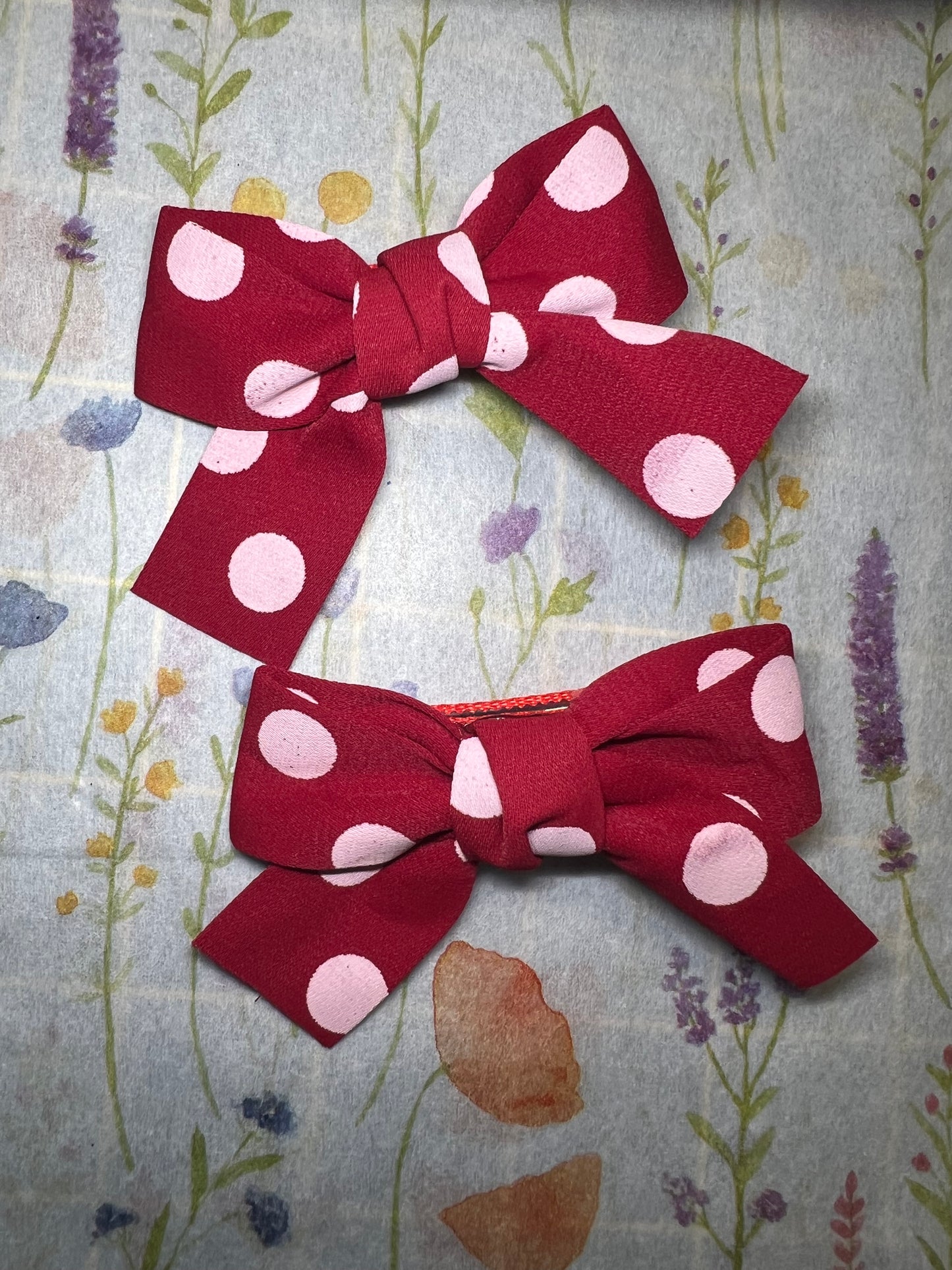 Red ribbon bows