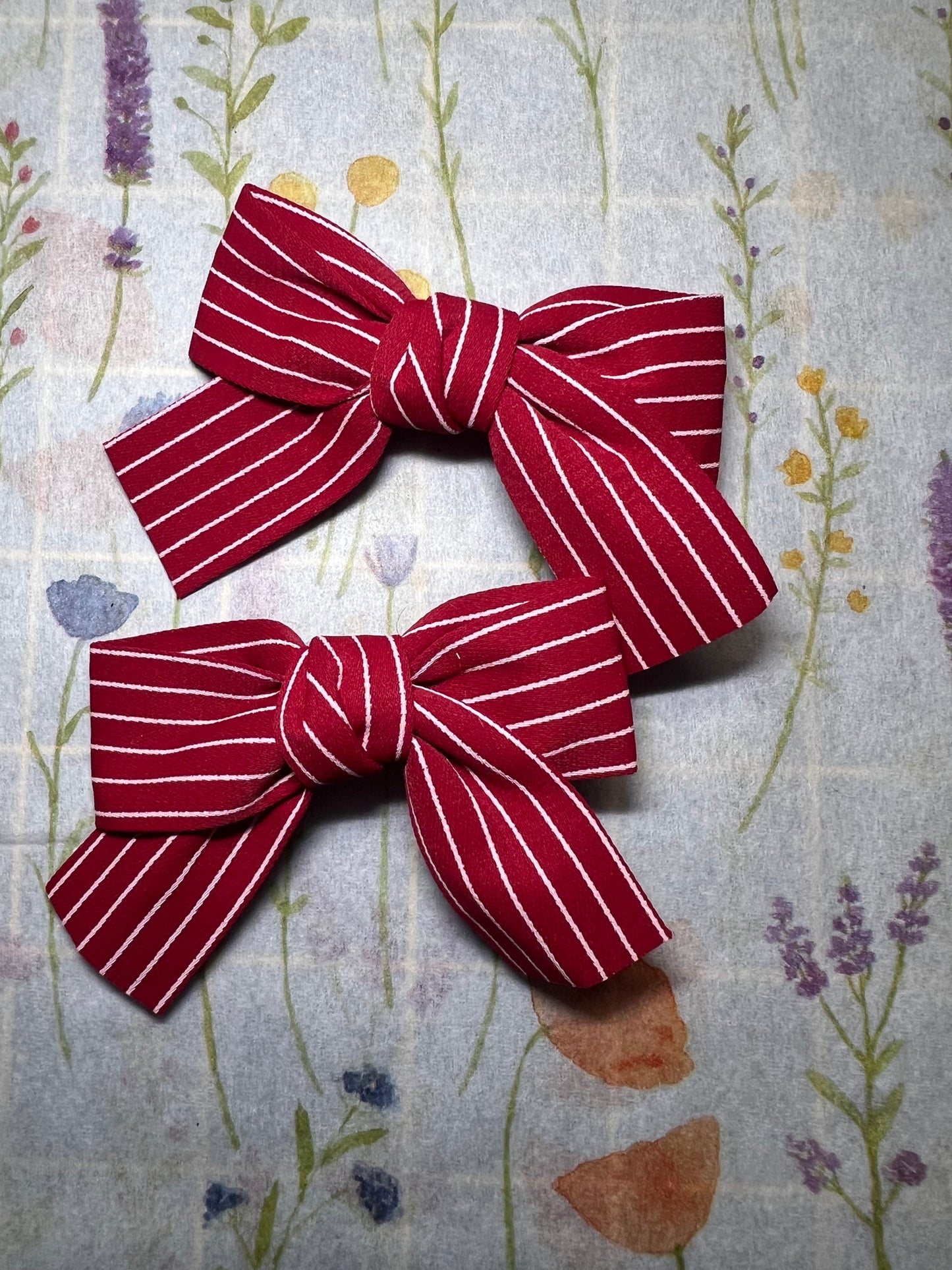 Red ribbon bows