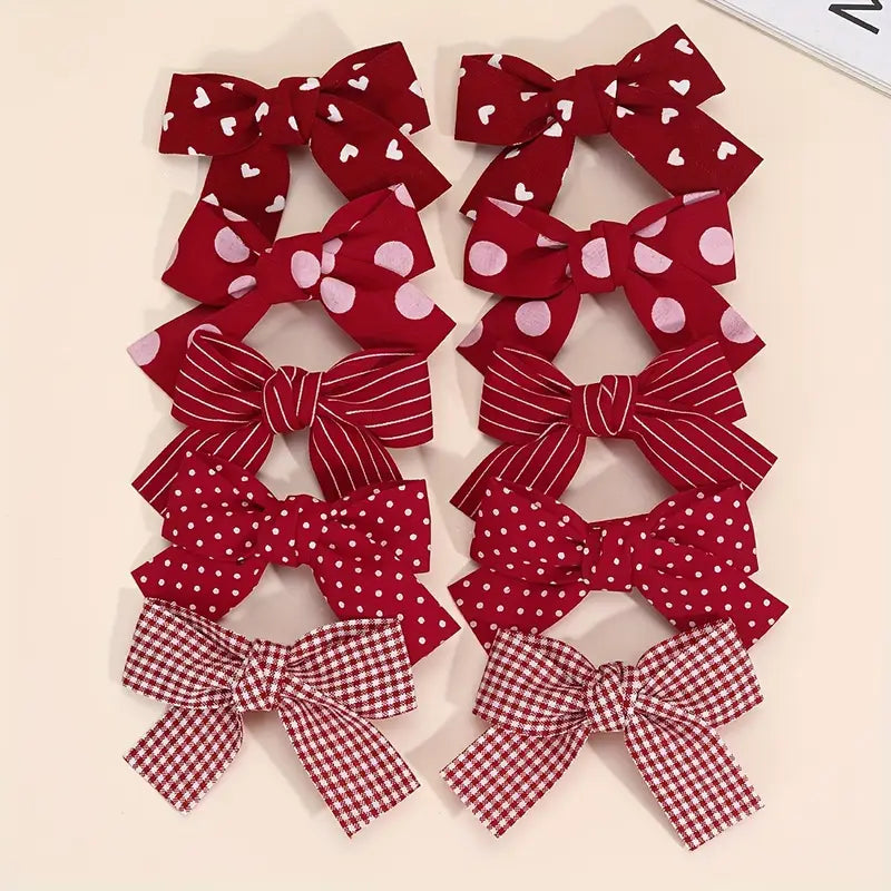 Red ribbon bows