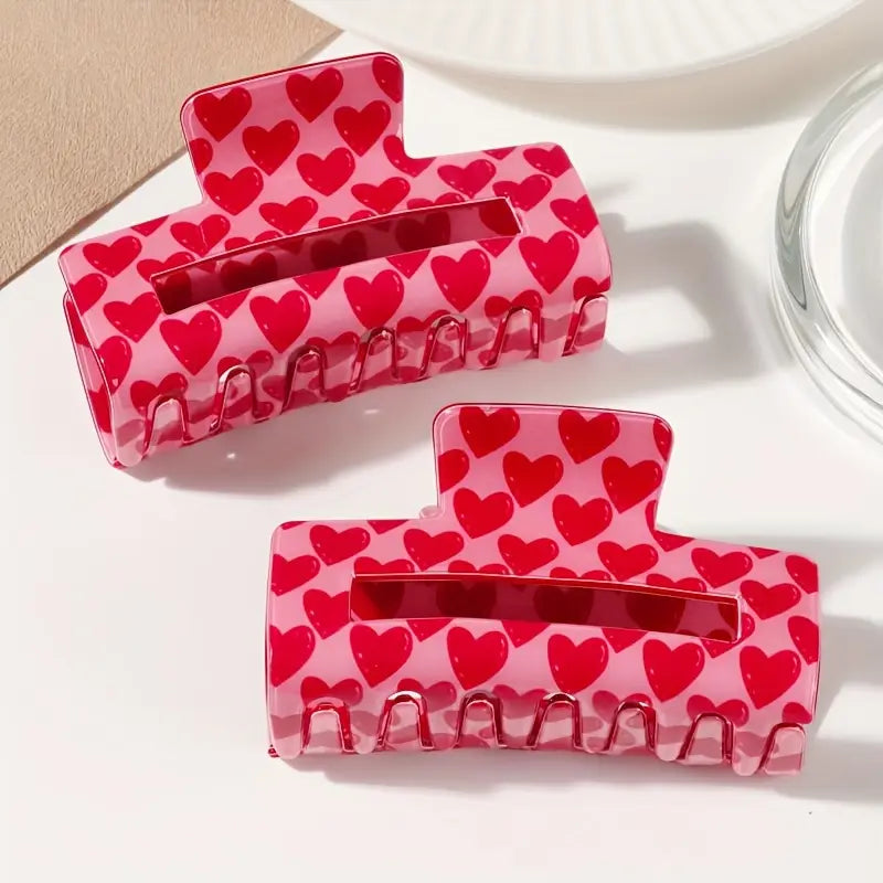 Heart square claw clip