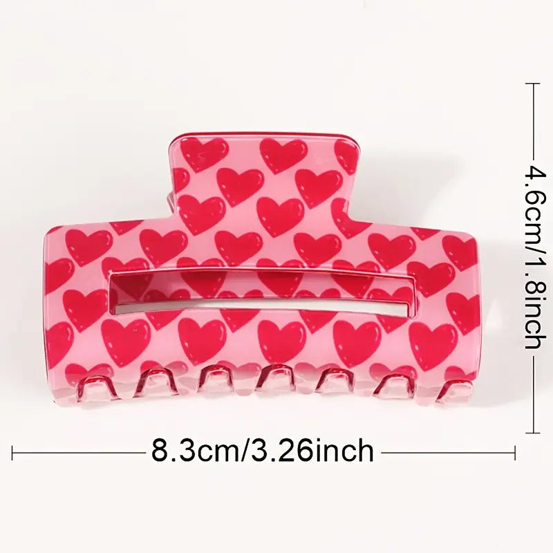 Heart square claw clip