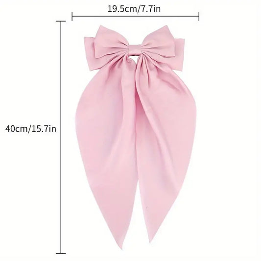 Long Satin feel Hair Bow