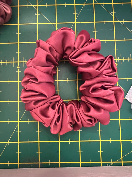 Matt Raspberry satin scrunchie