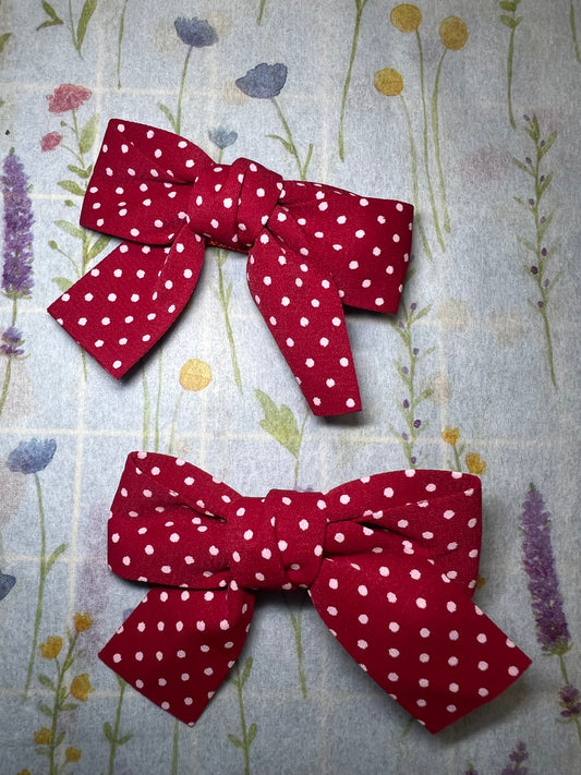 Red ribbon bows