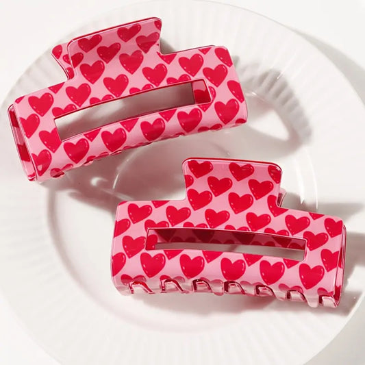 Heart square claw clip