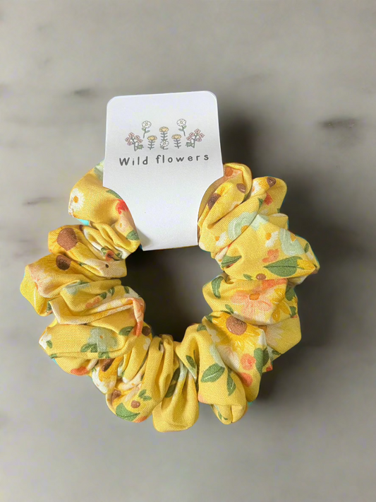 Yellow Sunflower Scrunchie